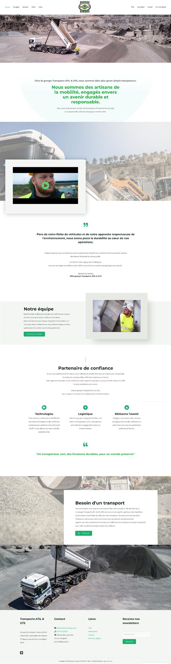 Site Groupe transports ATIL & GTS - Design Rodolphe Joannes